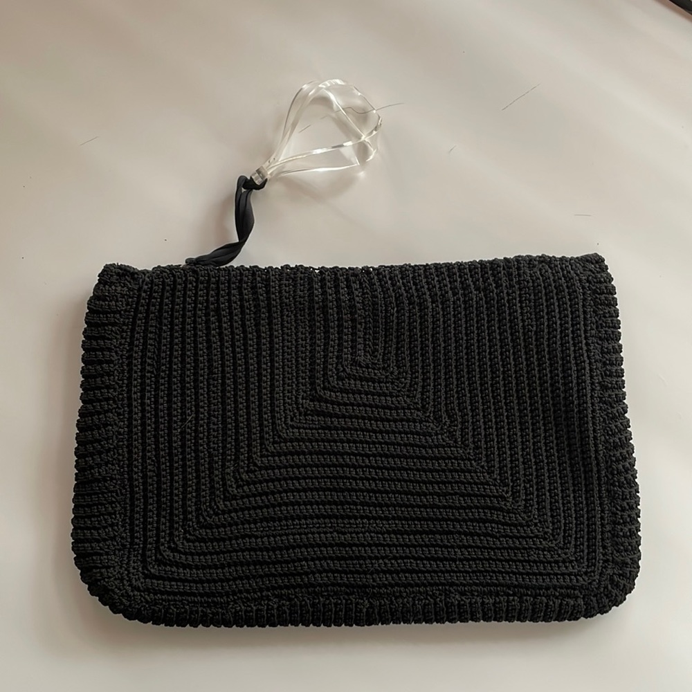 vintage woven oversized clutch